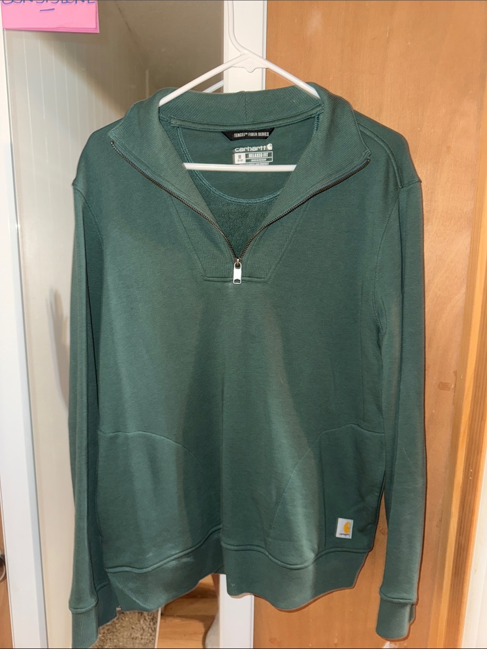 Carhartt Men's Dark Green Half-Zip Pullover Sweater